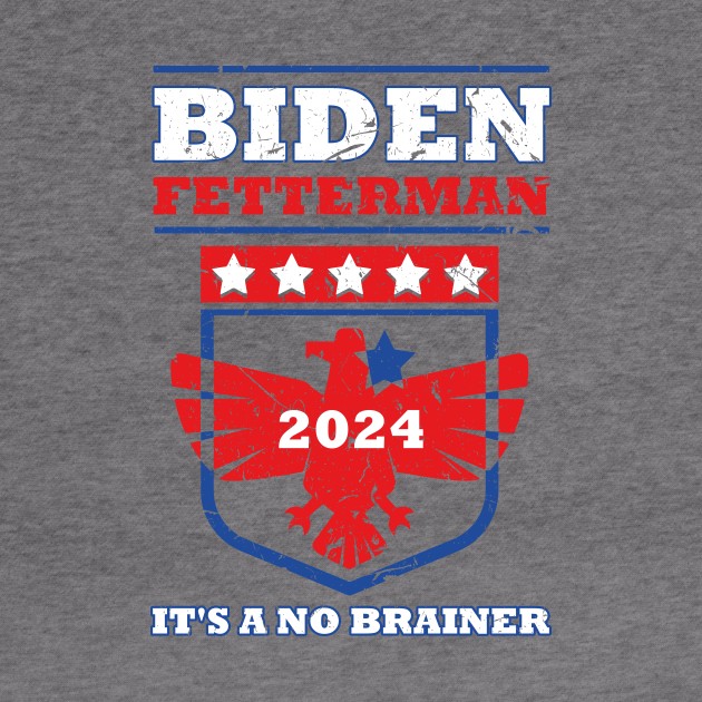 Biden Fetterman 2024 It's a No Brainer Funny Political Humor by star trek fanart and more